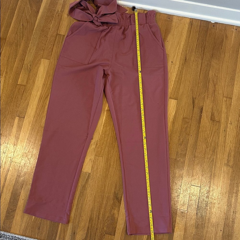 *last chance* Kancy Kole | Women's Tie-Belt Trousers in Taupe and Mauve - Picture 10 of 13